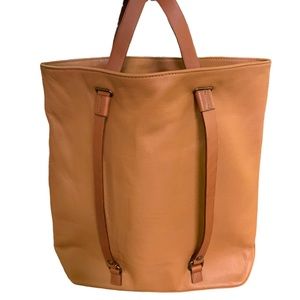 MARK & GRAHAM Tan Italian Leather Backpack Convert